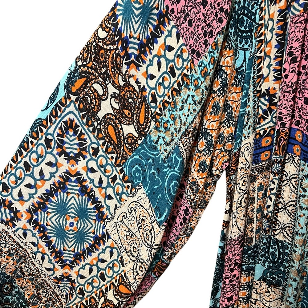 Umgee Bohemian Patchwork Pattern Dress - image 8